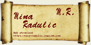 Mina Radulić vizit kartica
